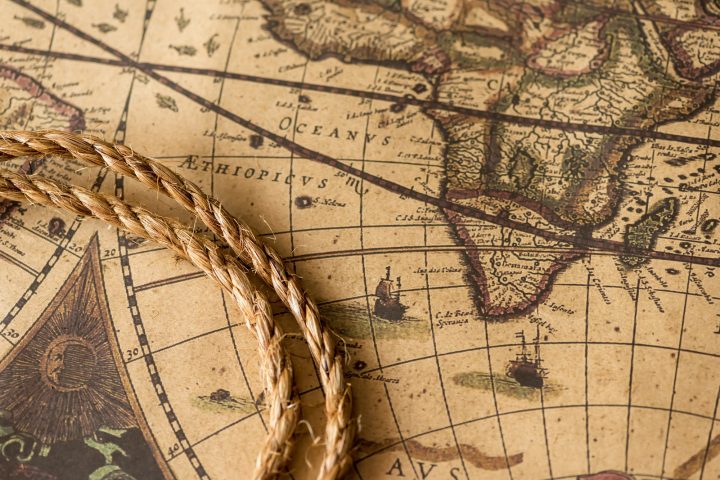 Rope on the old map