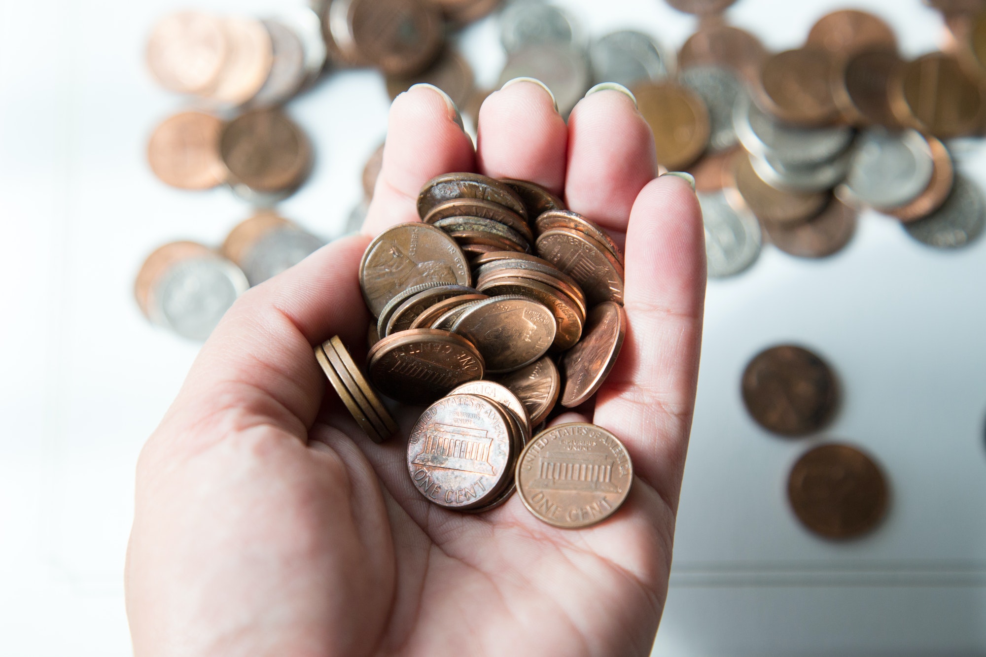 handful of pennies
