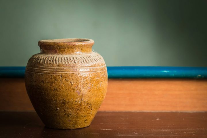 Old jar on a wooden